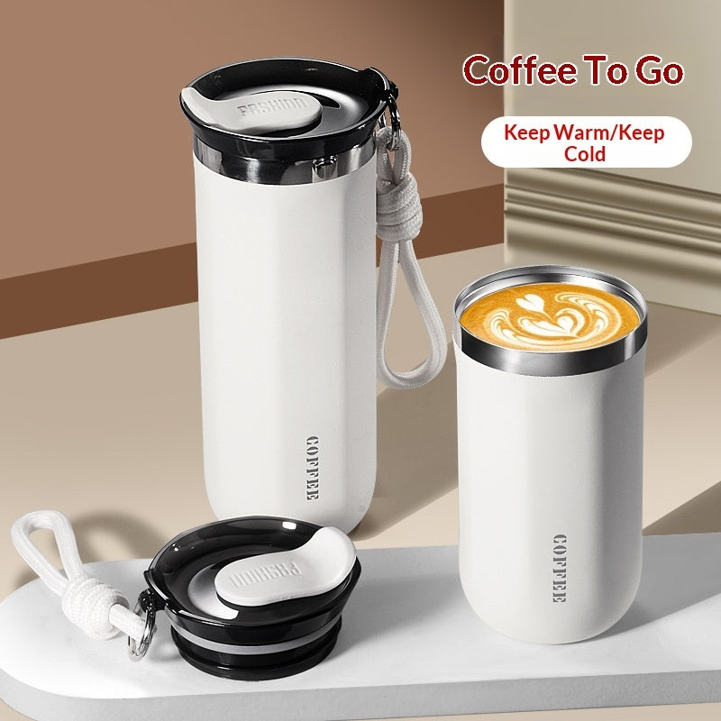 American-style Coffee Mug 304 Stainless Steel Thermos Cold-resistant Portable And Luxe Water Bottle