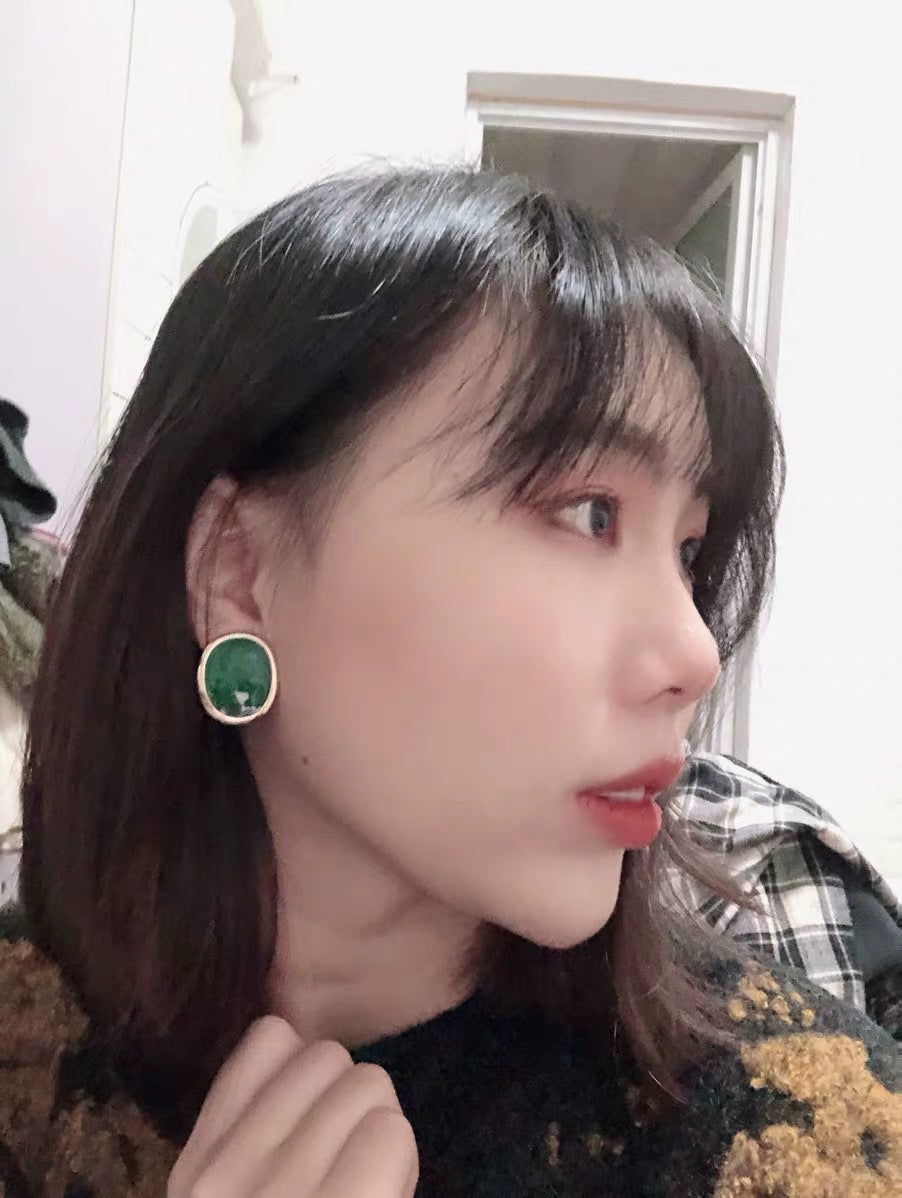 Vintage Green French Palace Style Earrings Earrings