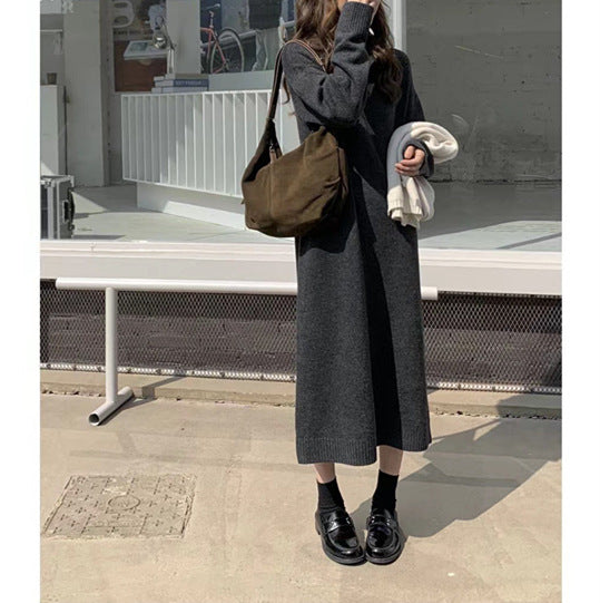 Women's Over Knee Lazy Thick Sweater Dress