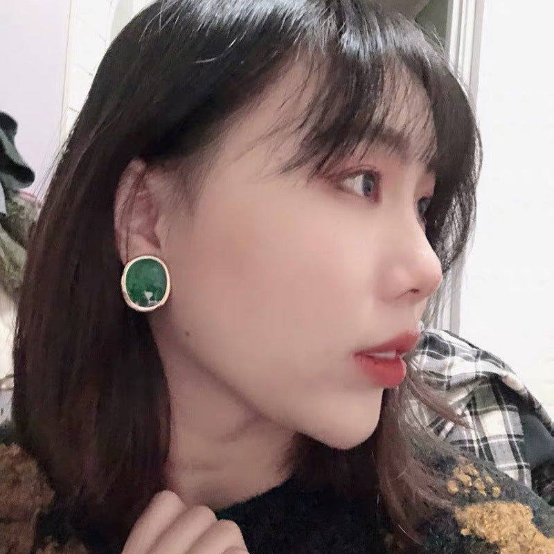 Vintage Green French Palace Style Earrings Earrings