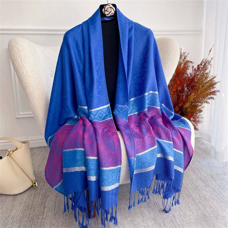 Bohemian Autumn Scarf Cashmere Women Jacquard Pashmina Desig
